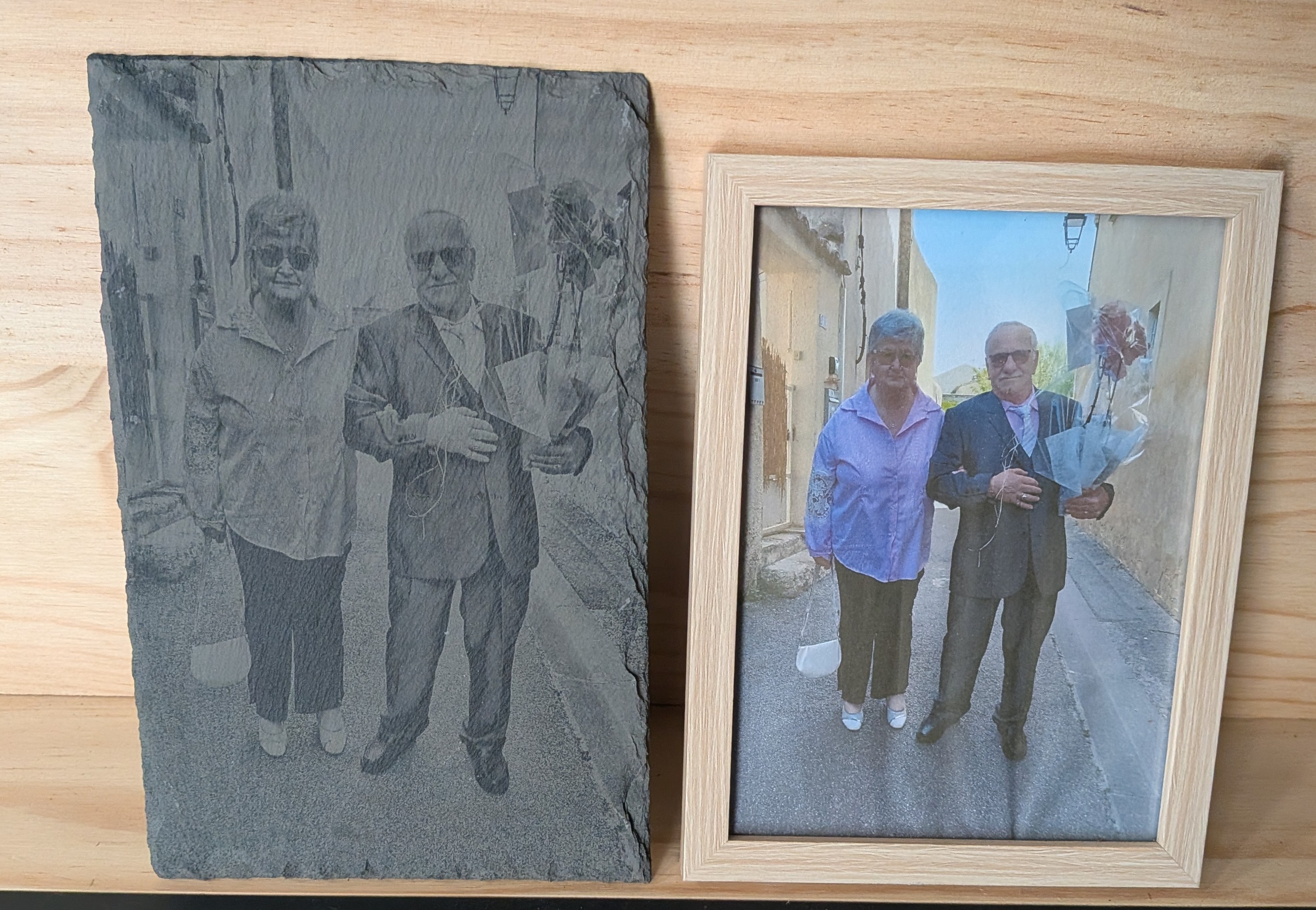 Exemple de gravure sur plaque rectangulaire 14 × 22 cm